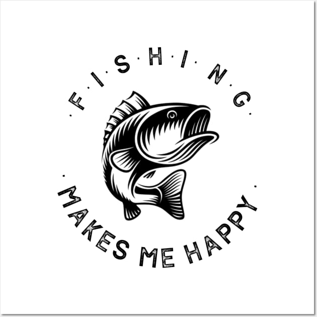 fishing makes me happy Wall Art by zeevana